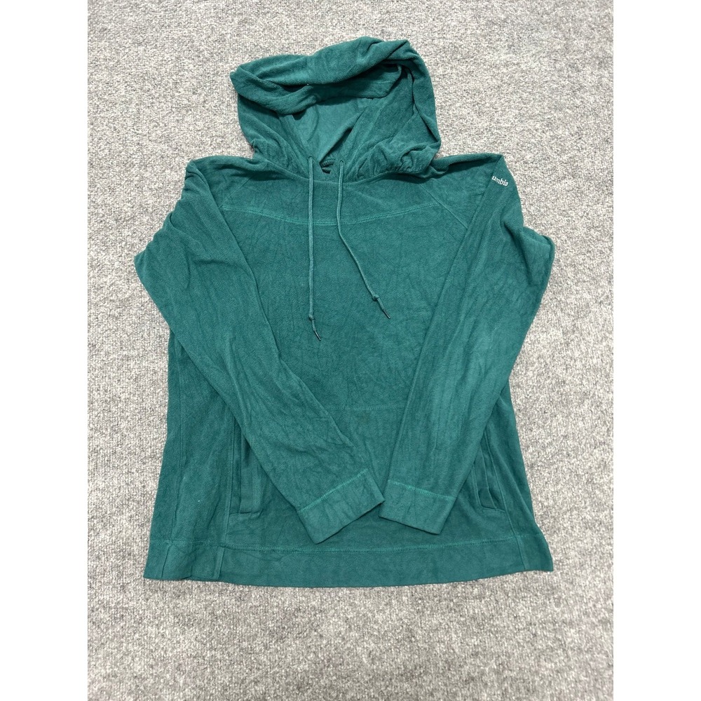 Columbia Hoodie Womens Size L Teal Green Fleece Pullover Lightweight Outdoor